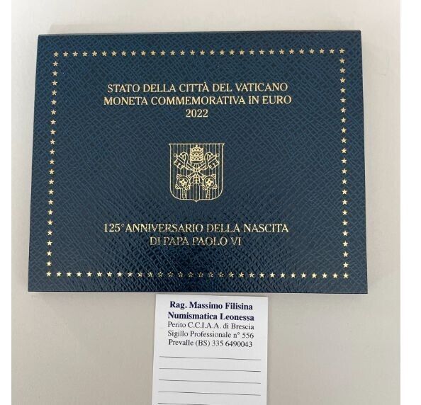 EN* ROME VATICAN 2 Euro 2022 125th ANNIV BIRTH POPE PAUL VI FDC Mint Set