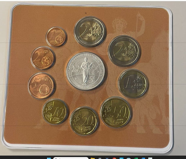 NL* ITALY Divisional 2011 9 Values + 5 Euro Silver UNITA' D'ITALIA FDC NO COA