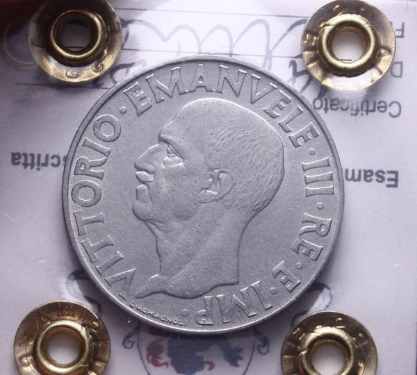 NL* VEIII Italia 1 LIRA  IMPERO 1943 XXI RARA *R* QFDC/FDC Perizia Filisina  M.