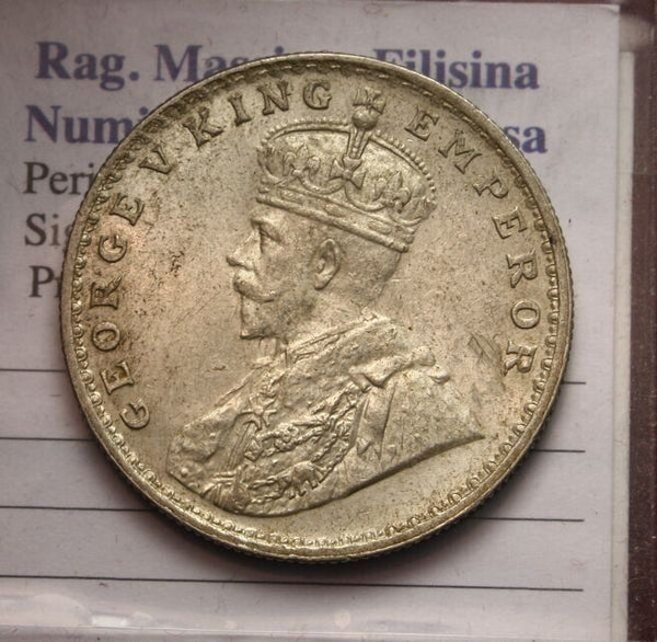 NL* INDIA KING GEORGE V 1 RUPEE Rupee Silver 1920 super conservation with luster
