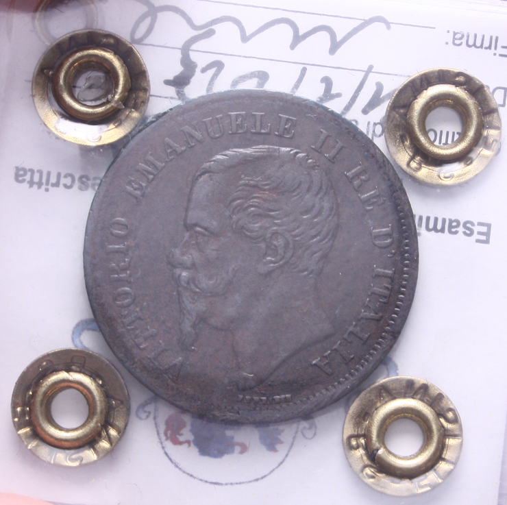 NL* VEII RE D'ITALIA 5 CENTESIMI 1861 NAPOLI VALORE NC BB+ Perizia Filisina