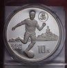 NL* CINA China 10 YUAN ARGENTO SILVER 1990 ASIAN GAMES SOCCER PROOF CAMEO oblò