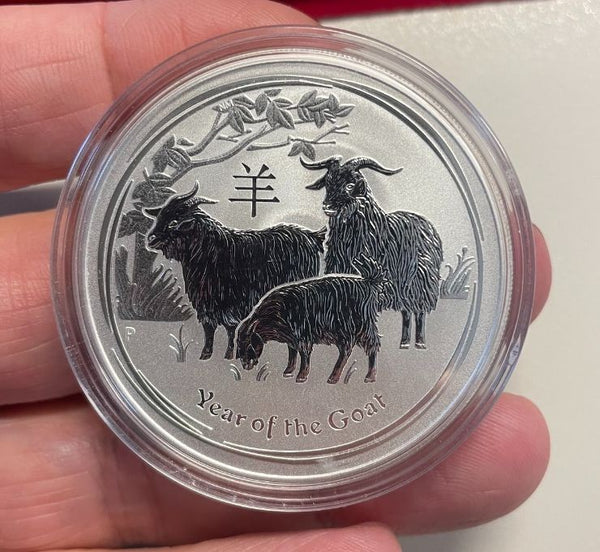NL* AUSTRALIA 1 Dollaro 2015 Serie Lunar ANNO DELLA CAPRA 1 Oncia Argento Puro