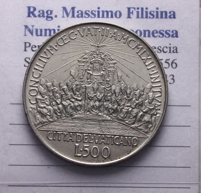 NL* Città del Vaticano GIOVANNI XXIII 500 Lire Argento 1962 CONCILIO ECUMENICO