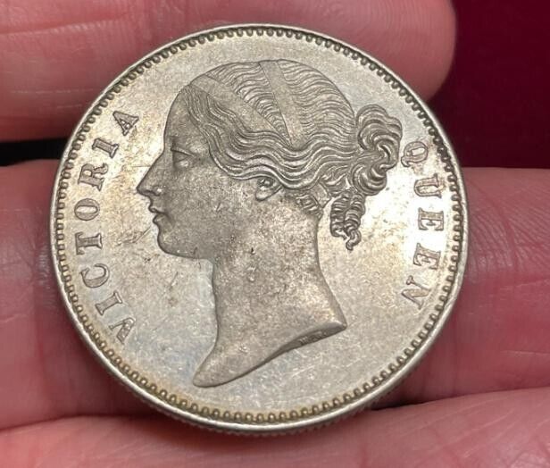 NL* INDIA QUEEN VICTORIA 1 RUPEE Silver Rupee 1840 TOP ABOUT UNCIRCULATED FDC