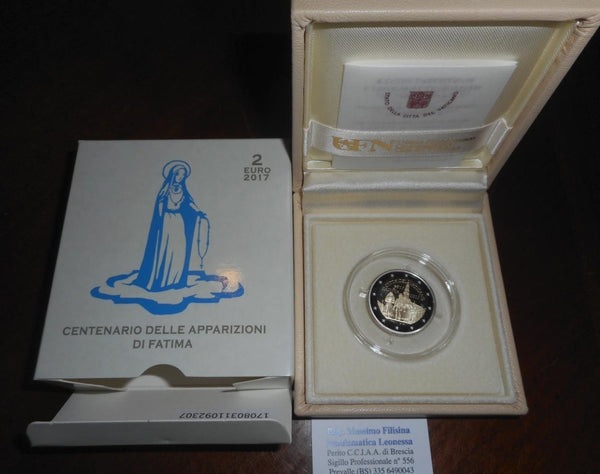 NL* VATICANO 2 EURO 2017 CENTENARIO APPARIZIONI DI FATIMA Proof set zecca