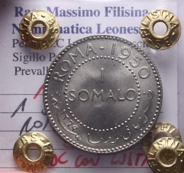 NL* AFIS SOMALIA 1 SOMALO 1950 FDC con lustro Perizia Filisina Massimo