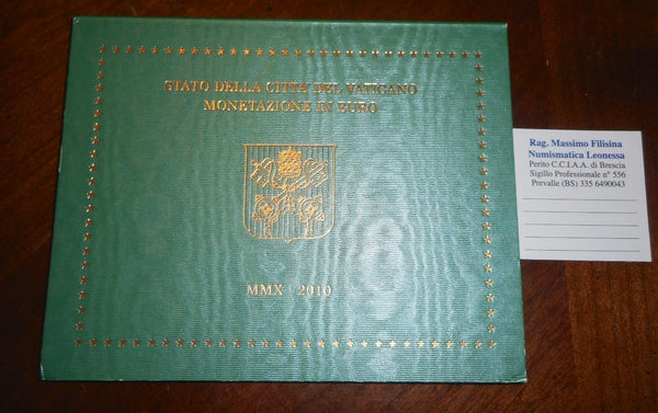 NL* VATICANO PAPA BENEDETTO XVI Divisionale 2010 8 valori FDC set Zecca