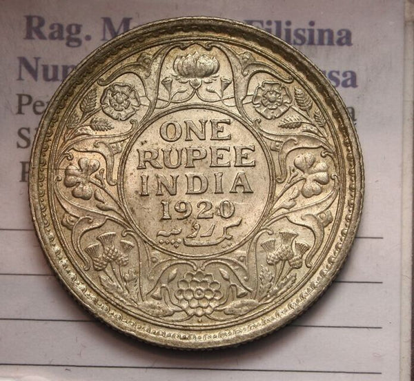 NL* INDIA KING GEORGE V 1 RUPEE Rupee Silver 1920 super conservation with luster