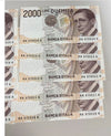 NL* Banconota BANCA ITALIA Lotto 10 PEZZI 2000 Lire MARCONI CONSECUTIVE FDS A1