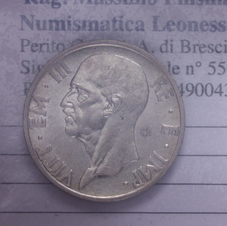 NL* VEIII 5 LIRE ARGENTO FECONDITA' 1937 XV RARA Eccellente conservazione * 2