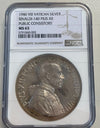 NL* VATICANO PAPA PIO XII Medaglia ARGENTO 1946 VIII in Slab MS65 NCG USA - FDC