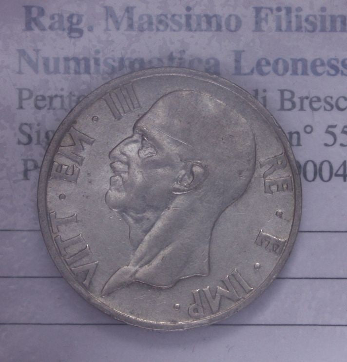 NL* VEIII 5 LIRE ARGENTO FECONDITA' 1937 XV RARA Eccellente conservazione
