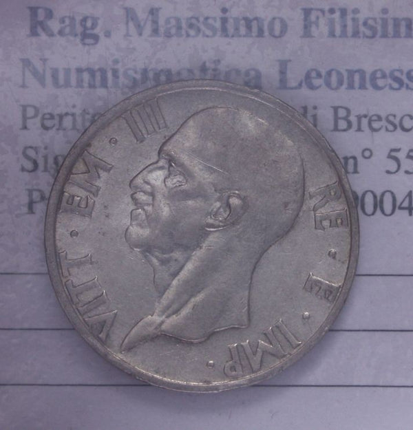 NL* VEIII 5 LIRE ARGENTO FECONDITA' 1937 XV RARA Eccellente conservazione