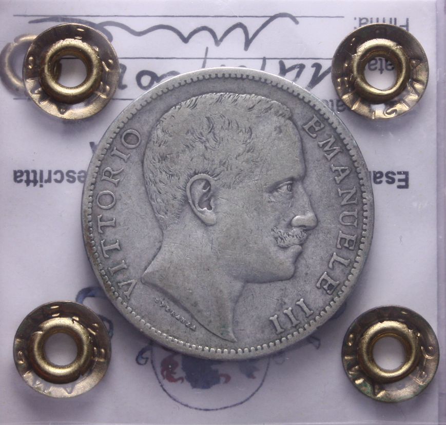 NL* VEIII ITALIA 2 Lire Argento 1902 AQUILA SABAUDA RARA QBB/BB Perizia Filisina