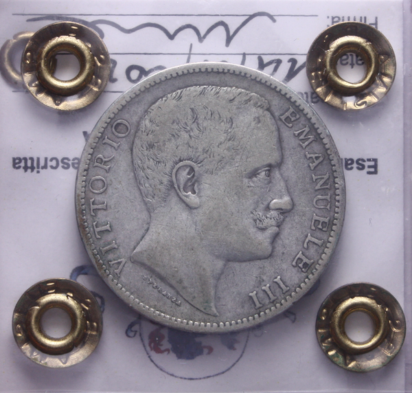 NL* VEIII ITALIA 2 Lire Argento 1902 AQUILA SABAUDA RARA QBB/BB Perizia Filisina