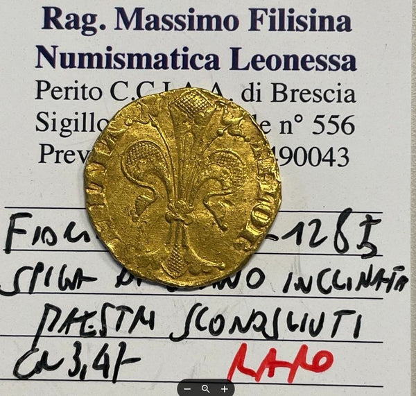 NL* FIRENZE FIORINO ORO 1270-1285 SPIGA di Grano Inclinata Maestri sconosciuti R