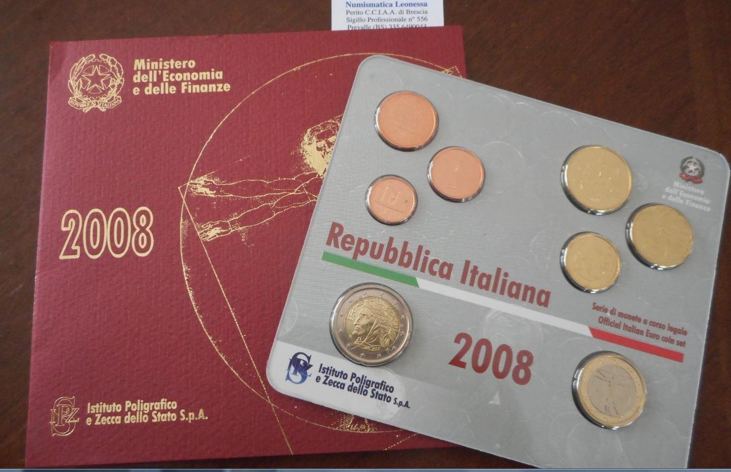 NL* ITALIA Repubblica Divisionale 2008 8 Valori IN EURO FDC Set zecca