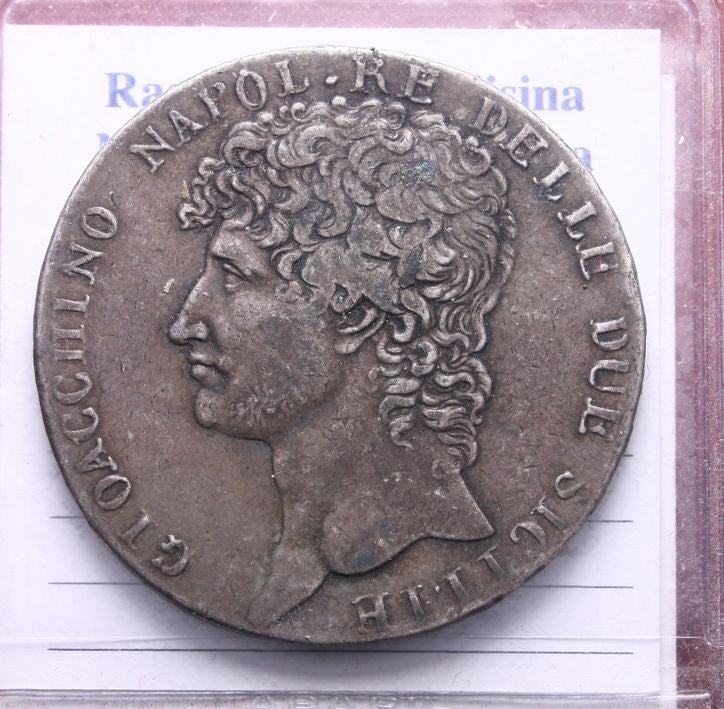 NL* DUE SICILIE GIOACCHINO NAPOLEONE 12 Carlini Argento 1809 RR R2 BB+ BB/SPL