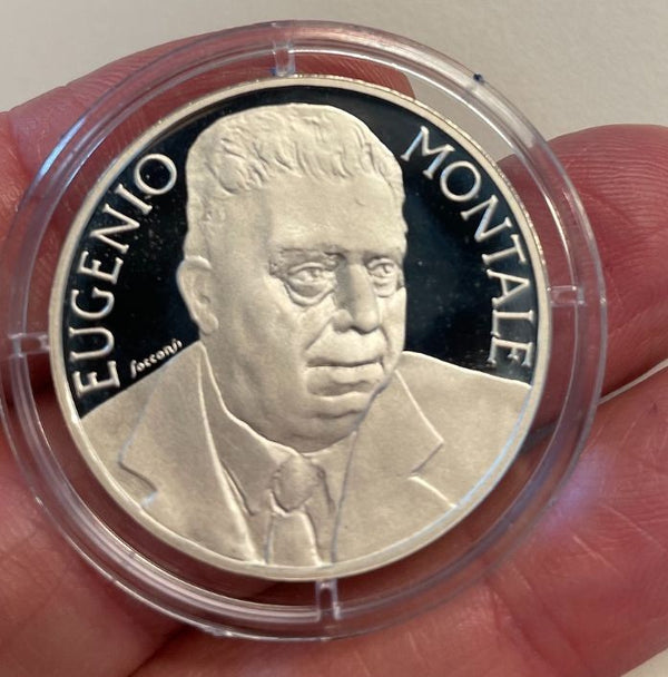 NL*ITALIA 1000 Lire Argento 1996 EUGENIO MONTALE PROOF da Divisionale Zecca Oblò