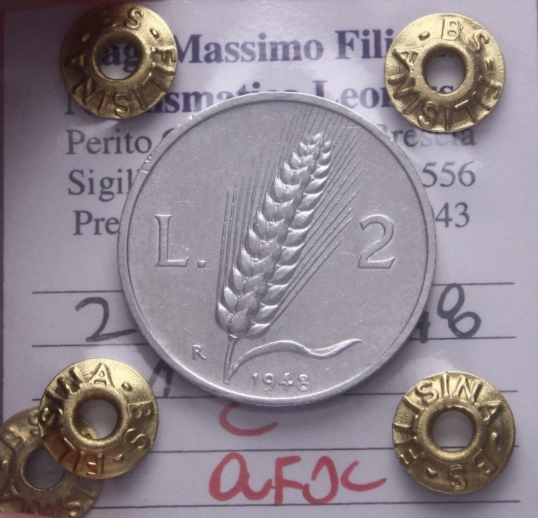 NL* Italia Repubblica 2 LIRE ARATRO 1948 QFDC Perizia Filisina Massimo