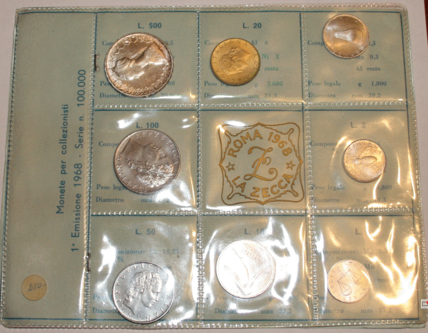 NL* ITALIA Repubblica Divisionale 1968 RARO con 500 LIRE Argento 3 CARAVELLE FDC
