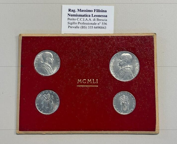 NL* ROME POPE PIUS XII Series 1951 4 VALUES 10 5 2 1 LIRA Fdc in mint set
