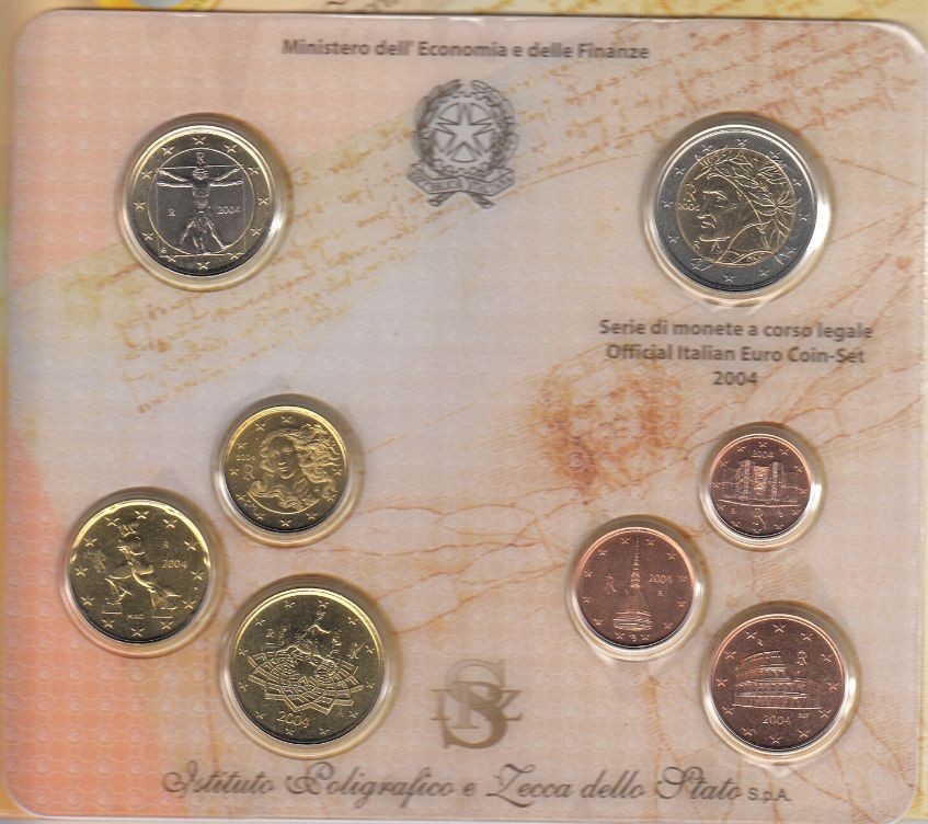 NL* ITALIA Repubblica Divisionale 2004 8 Valori IN EURO  FDC Set zecca