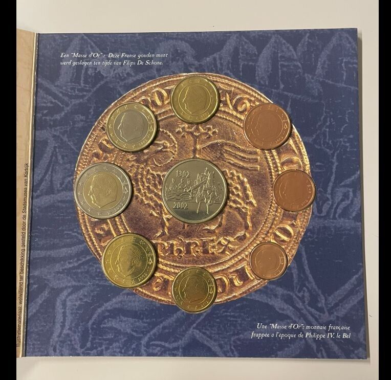 NL* BELGIUM BELGIQUE Divisional EURO 2002 8 VALUES EURO COINS FDC - B UNCIRCUL.