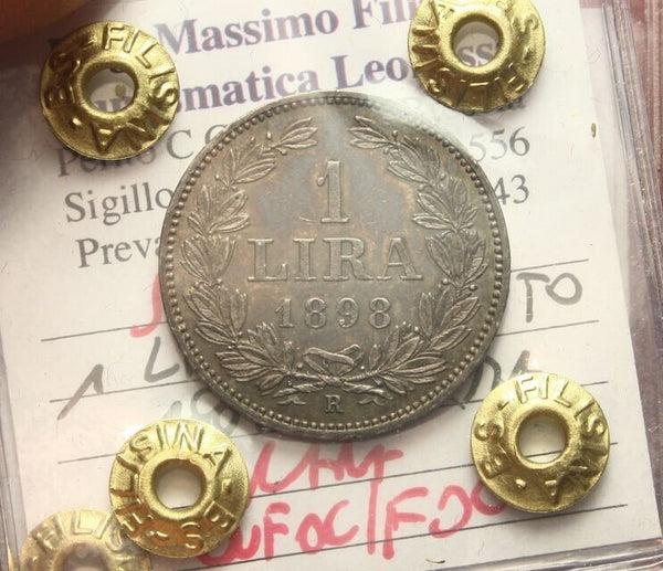 NL* SAN MARINO 1 LIRA SILVER 1898 RARE QFDC/FDC Appraisal FILISINA Massimo 