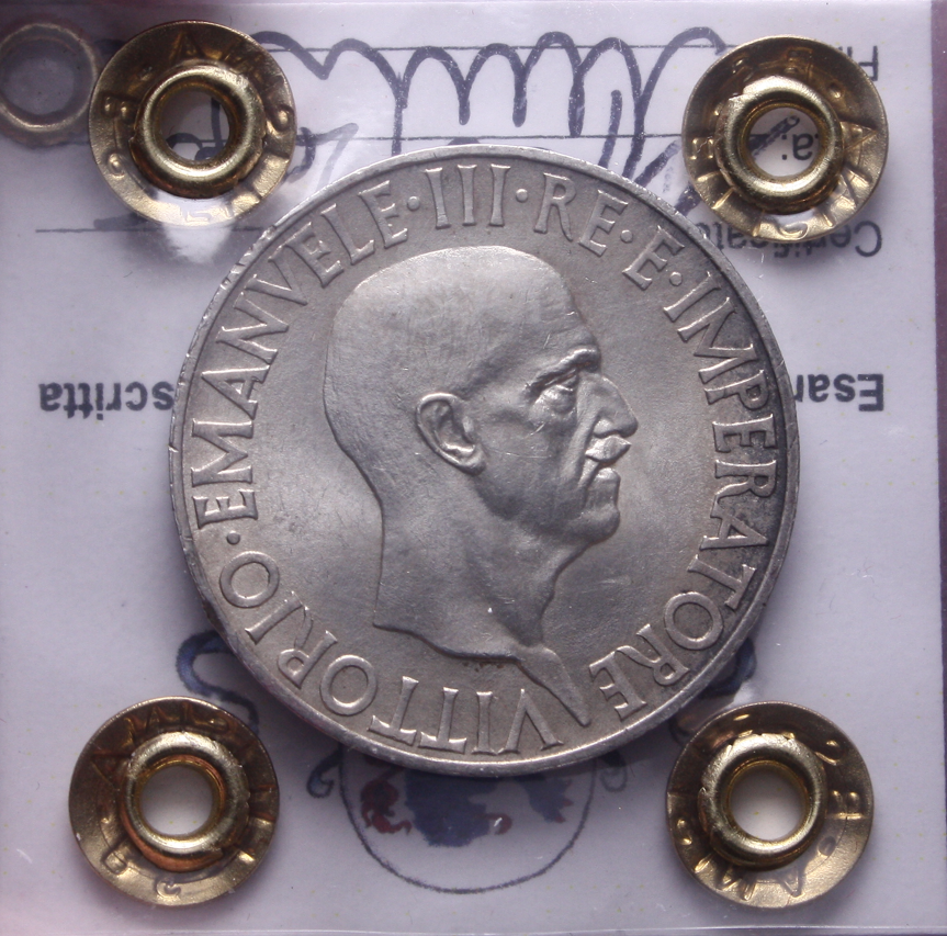 NL* VEIII 10 LIRE ARGENTO IMPERO 1936 XIV FDC COLPETTI Perizia Filisina Massimo