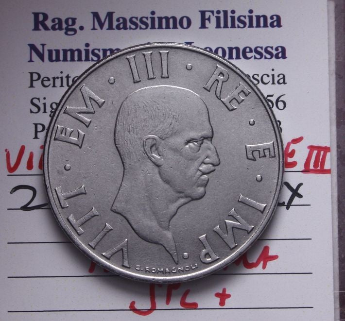NL* VEIII ITALIA 2 LIRE IMPERO 1942 XX MOLTO RARA Q.FDC Perizia Filisina Massimo