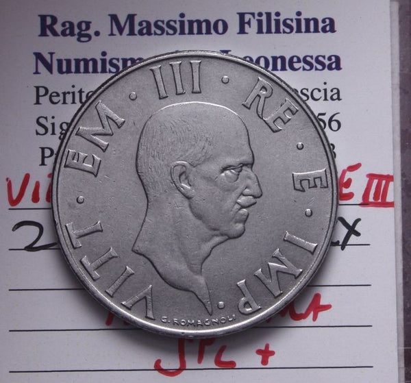 NL* VEIII ITALIA 2 LIRE IMPERO 1942 XX MOLTO RARA Q.FDC Perizia Filisina Massimo