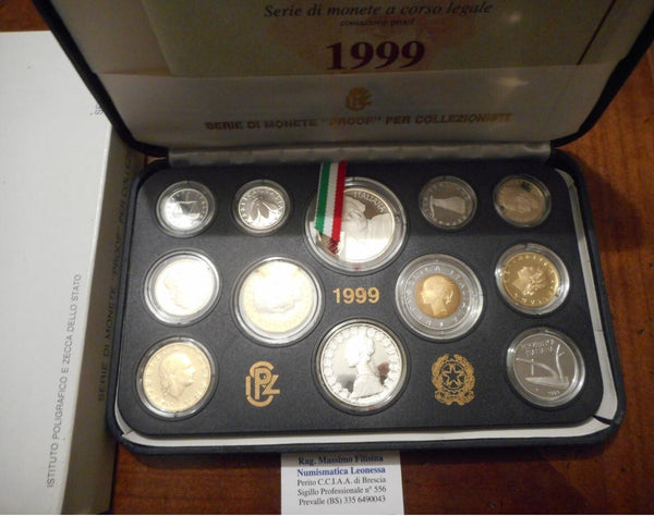 NL* ITALIA Divisionale 1999 VITTORIO ALFIERI con 500 E 1000 LIRE Argento PROOF