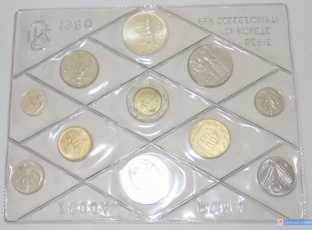 NL* ITALIA Divisionale 1988 CON 500 Lire ARGENTO CARAVELLE + BOSCO FDC NO AST