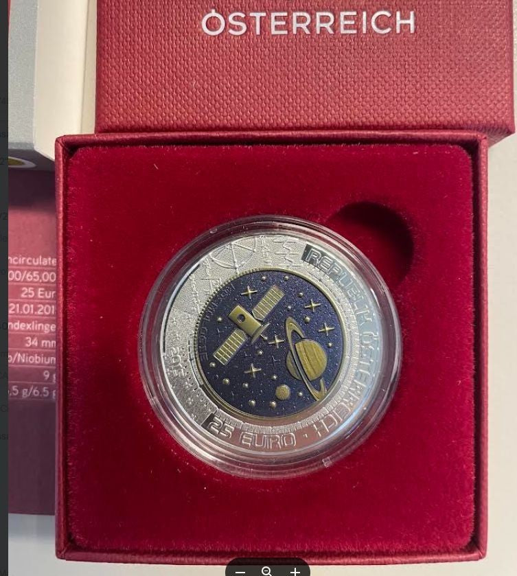 NL* AUSTRIA 25 EURO 2015 COSMOLOGIA ARGENTO E NIOBIO Fc in set zecca