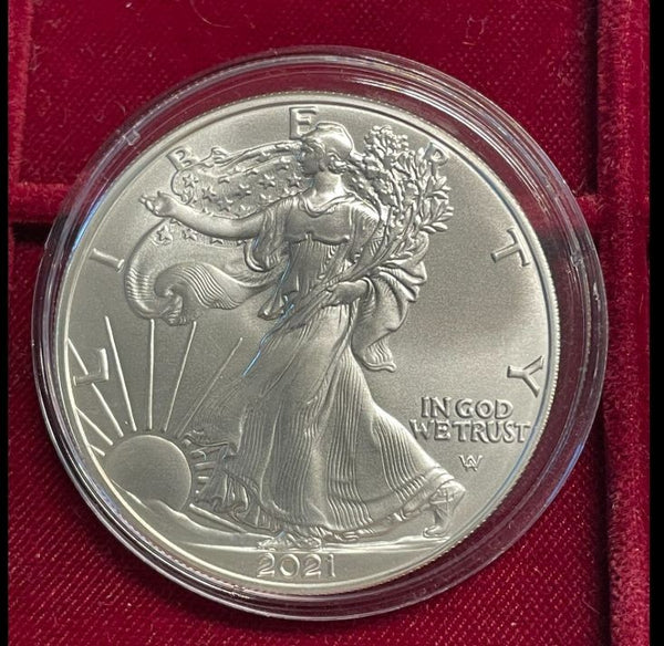 NL* U.S.A. 1 DOLLARO ARGENTO 2021 1 ONCIA ARGENTO PURO Liberty Walking-NUOVO TIP