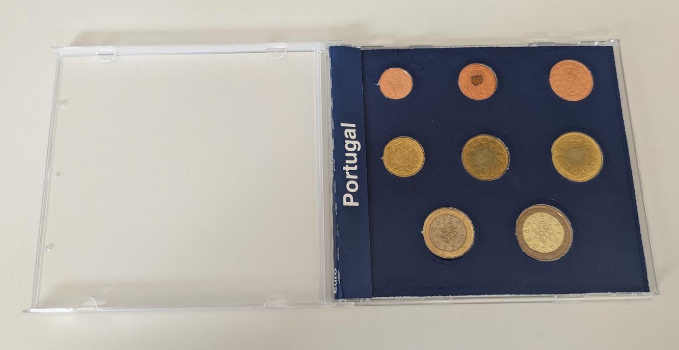 NL* PORTOGALLO EURO COINS SET 2002 8 Valori dal 2 EURO-1 CENT FDC set come foto