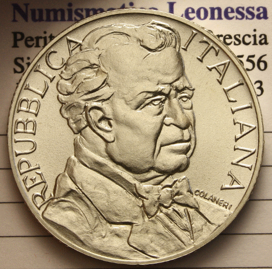 NL* ITALIA 1000 Lire ARGENTO 1995 PIETRO MASCAGNI FDC FIOR DI CONIO con lustro