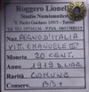 NL* VEIII Italia 20 CENTESIMI 1919 DONNA LIBRATA BB+ Perizia Roggero Lionello