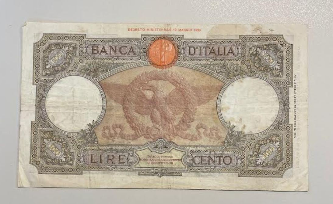 NL* BANCA D'ITALIA Banconota 100 LIRE ROMA GUERRIERA 23 GIUGNO 1941 V 700