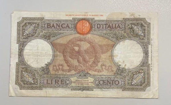 NL* BANCA D'ITALIA Banconota 100 LIRE ROMA GUERRIERA 23 GIUGNO 1941 V 700