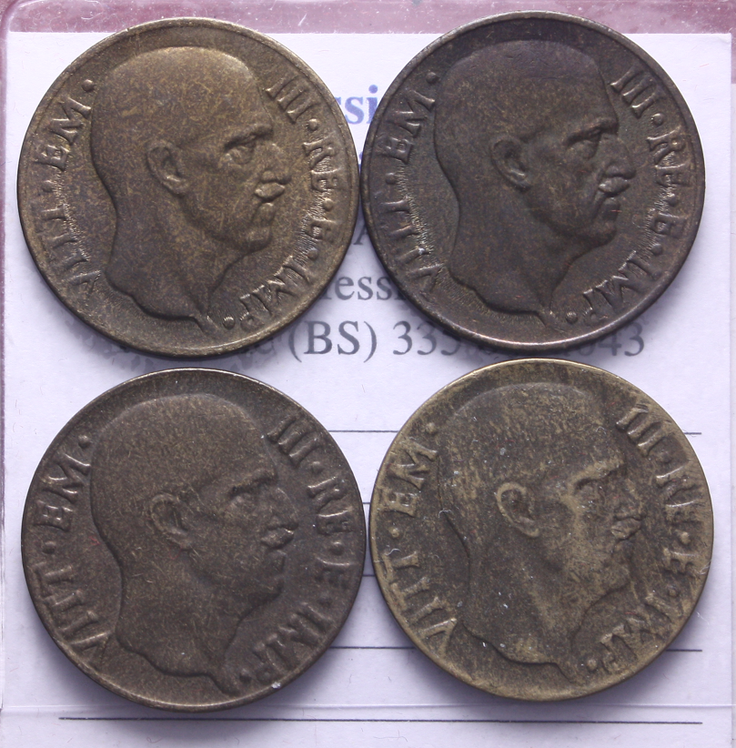 NL* VEIII Lotto 4 pezzi 5 CENTESIMI Bronzital IMPERO 1940 40 41 43 come da foto