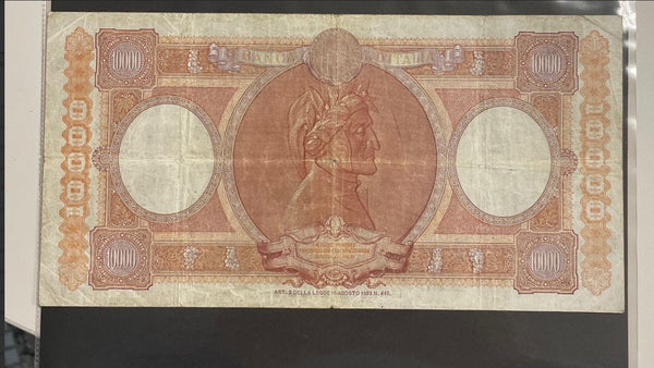 NL* BANCA D'ITALIA Banconota 10000 Lire REGINE DEL MARE Marinare 26 Agosto 1958