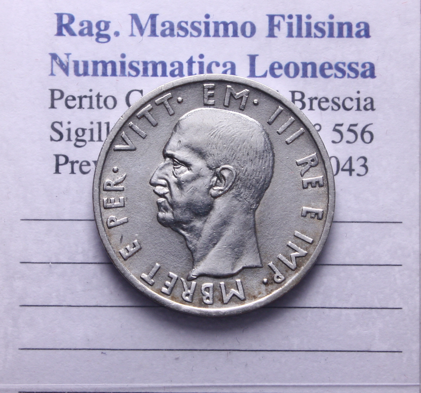 NL* VEIII ALBANIA 5 LEK Argento 1939 XVII come da foto
