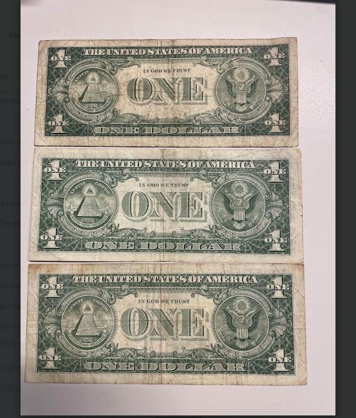 NL* U.S.A Lotto di 3 BANCONOTE DA 1 DOLLARO WASHINGTON 1935 H 1957 1963 A