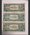 NL* U.S.A Lotto di 3 BANCONOTE DA 1 DOLLARO WASHINGTON 1935 H 1957 1963 A