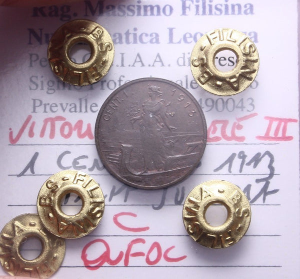 NL* VEIII Italia 1 CENTESIMO 1913 ITALIA SU PRORA QFDC Perizia Filisina Massimo