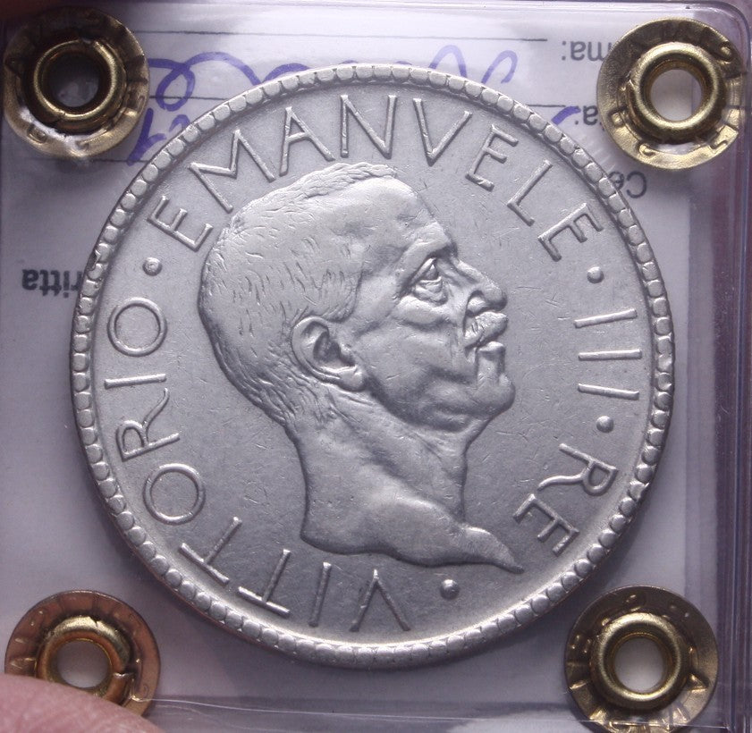 NL* VEIII 20 LIRE ARGENTO 1927 LITTORE NC Q.BB Perizia Filisina Massimo