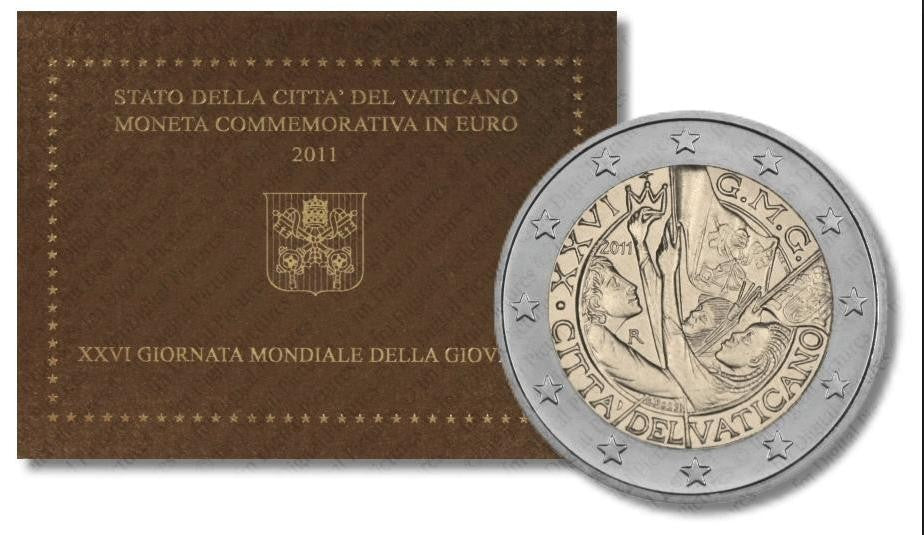 NL* CITTA' DEL VATICANO BENEDETTO 2 Euro 2011 GIORNATA MONDIALE GIOVENTU' FDC
